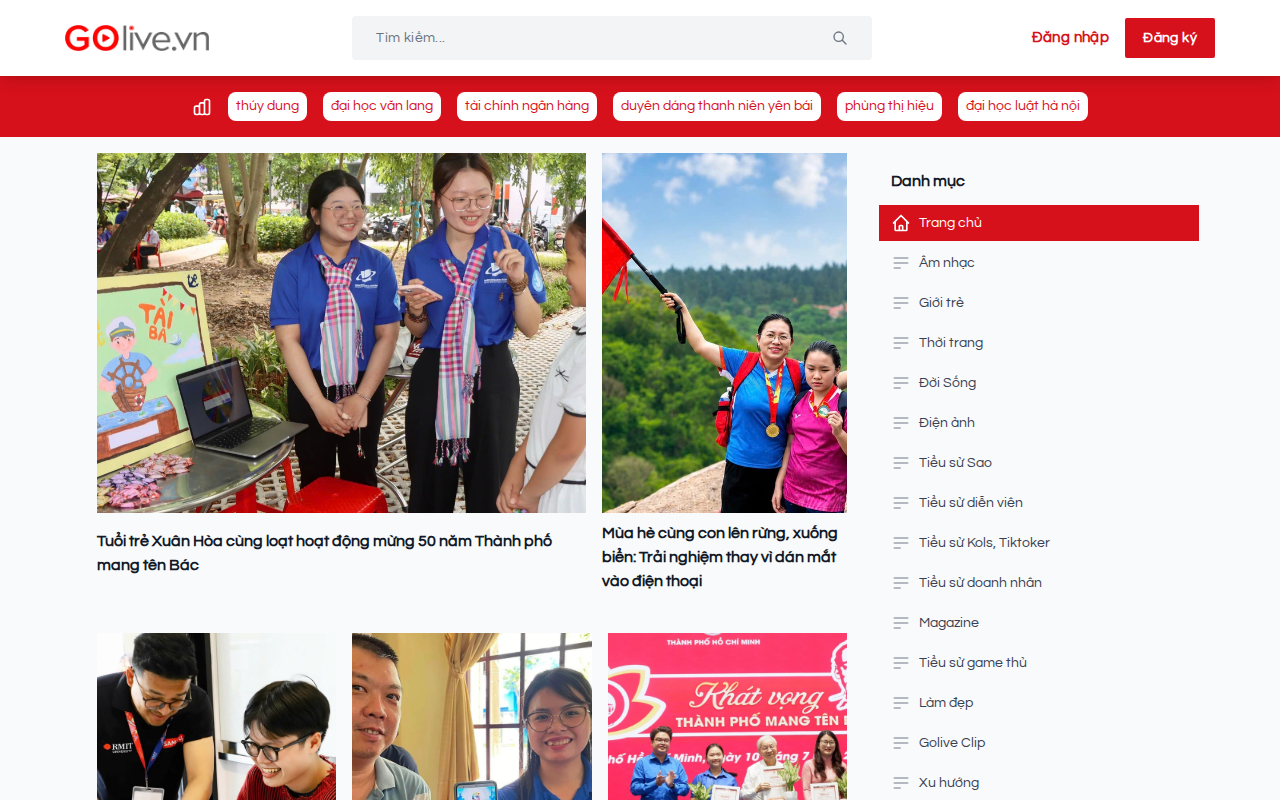 Preview Trang tin tức, mạng xã hội cho giới trẻ